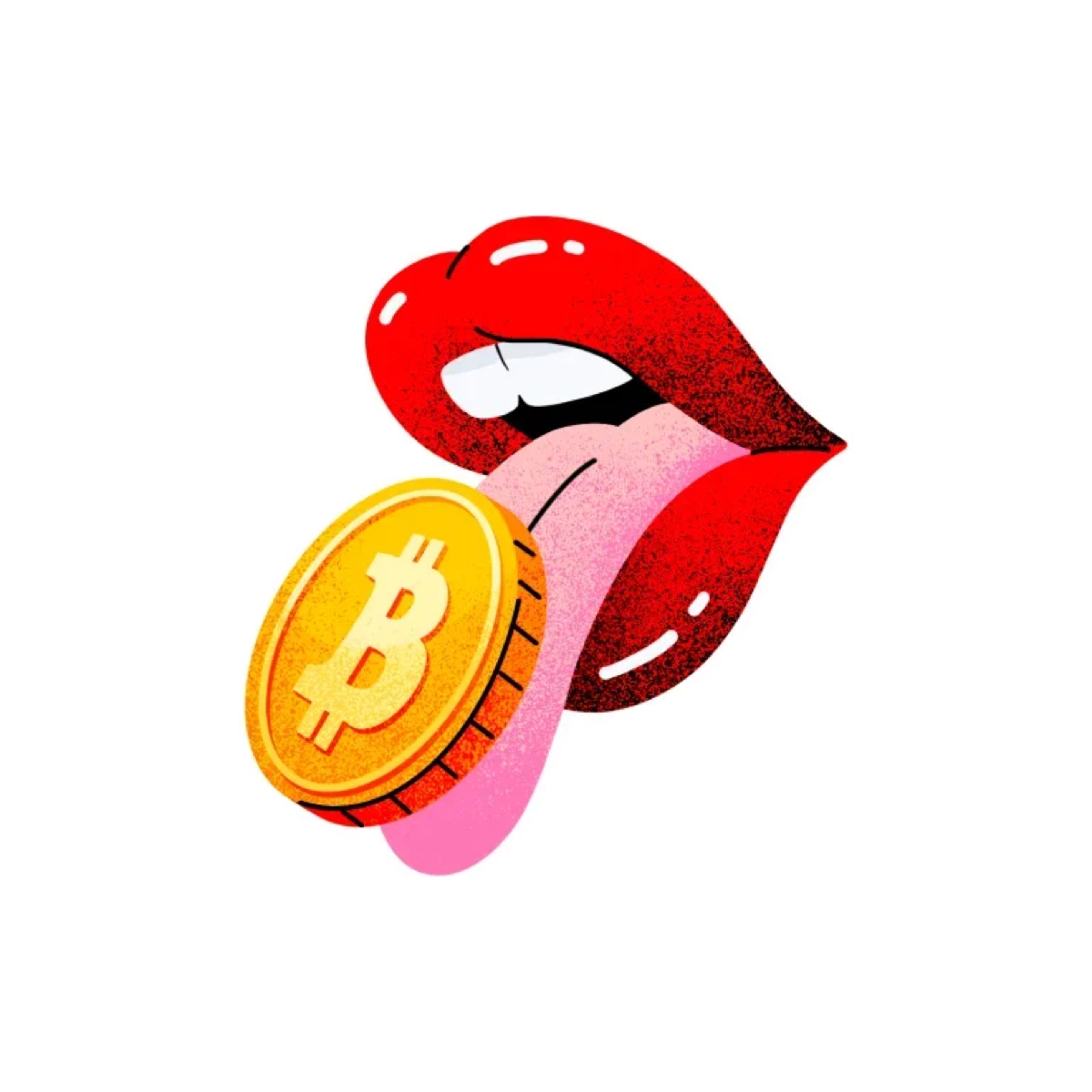 Bitcoin lips graphic