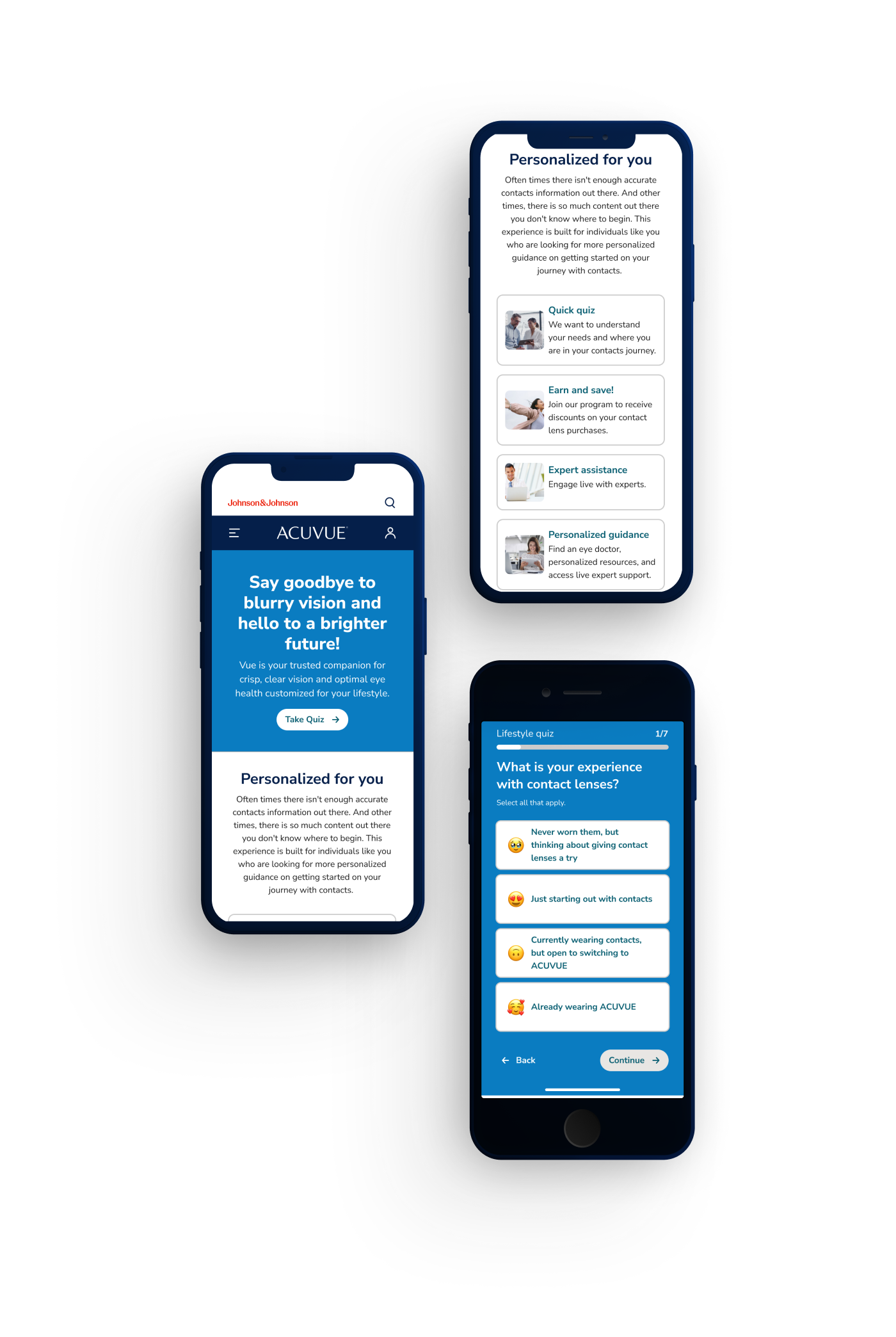 Johnson & Johnson, ACUVUE® Hybrid Mobile App UX/UI